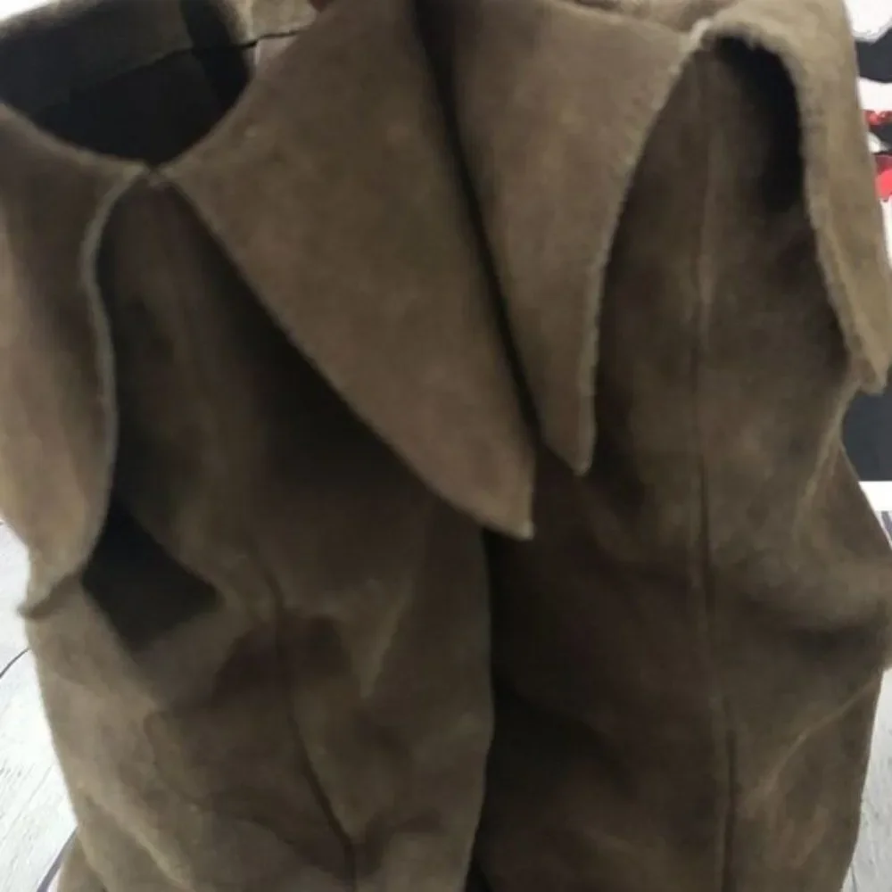 Y2K Vintage Boho Brown Suede Flat Knee High Boots Bakers - Picture 9 of 9